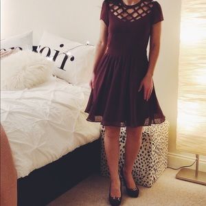 Xhilaration Black Turquoise Cutout Dress